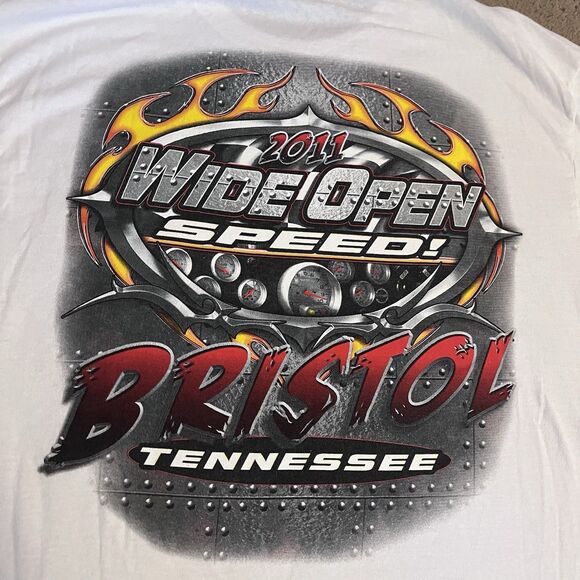 2011 Bristol Motor Speedway T-Shirt NASCAR Wide Open Speed Tennessee Race Tee L - Picture 2 of 5